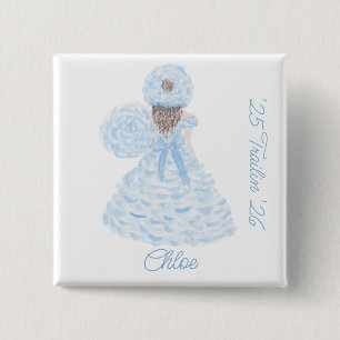 Macaron Carré 5 Cm Chemin bleu Azalea
