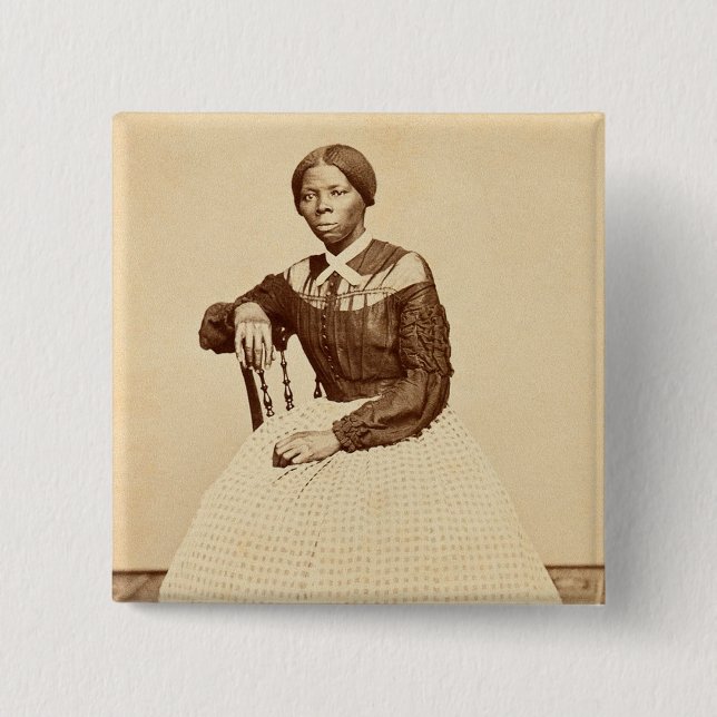 Macaron Carré 5 Cm Chemin de fer abolitionniste Harriet Tubman (Devant)