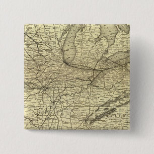 Macaron Carré 5 Cm Chemin de fer New York, Pennsylvanie et Ohio