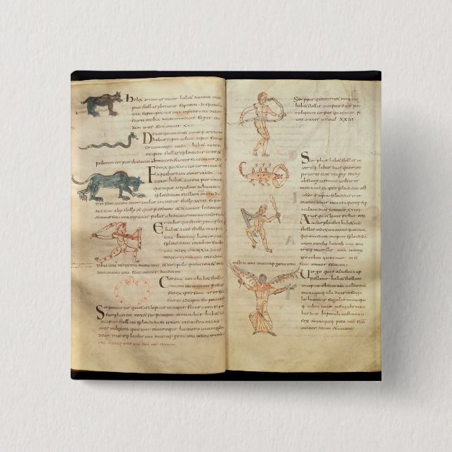 Macaron Carré 5 Cm Chemin de la lune à travers les constellations (Devant)