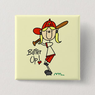 Macaron Carré 5 Cm Chemises et Cadeaux de Baseball Fille Batter Up