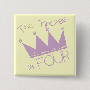 Macaron Carré 5 Cm Chemises Princess Crown 4th Birthday