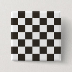 Macaron Carré 5 Cm Chequered Flag (Black and White) (Checker Pattern)