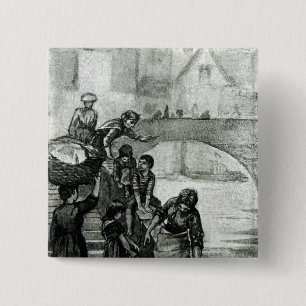 Macaron Carré 5 Cm Chercher l'eau de la rivière
