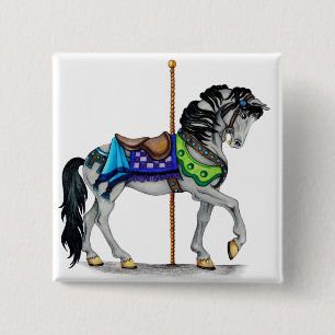 Macaron Carré 5 Cm Cheval de carrousel