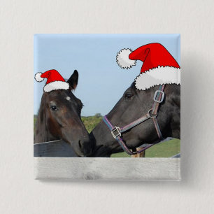 Macaron Carré 5 Cm Cheval de Noël et Pony