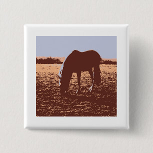 Macaron Carré 5 Cm Cheval Pop Art