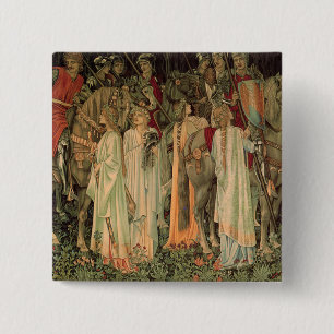 Macaron Carré 5 Cm Chevaliers médiévaux de la Table Ronde