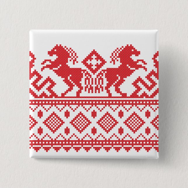 Macaron Carré 5 Cm Chevaux d'élevage (Devant)