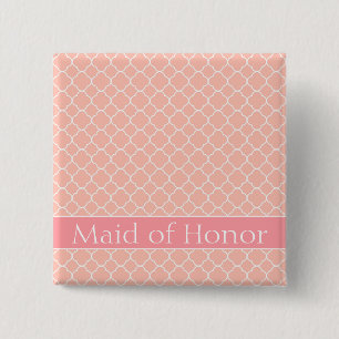 Macaron Carré 5 Cm Chic Maid of Honor rose et blanc