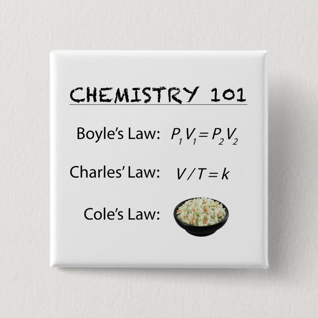 Macaron Carré 5 Cm Chimie 101 - La loi de Cole (Devant)