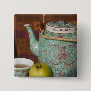 Macaron Carré 5 Cm Chine, Hong Kong. Théière traditionnelle chinoise