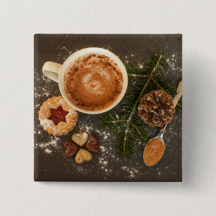 Macaron Carré 5 Cm Chocolat chaud de Noël