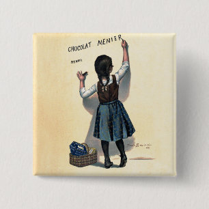 Macaron Carré 5 Cm Chocolat Menier Petite fille Mur écriture
