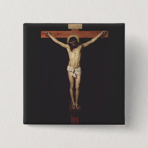Macaron Carré 5 Cm Christ Crucified by Diego Velazquez