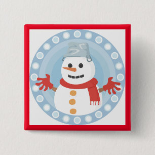 MACARON CARRÉ 5 CM CHRISTMAS HIVER SNOWMAN