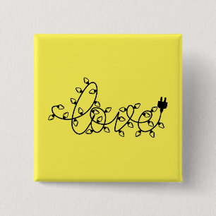 Macaron Carré 5 Cm Christmas Lights Love Text-45871