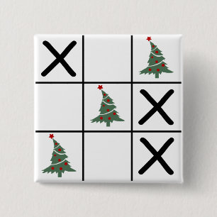 Macaron Carré 5 Cm Christmas Tic Tac Toe
