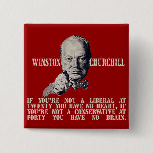 Macaron Carré 5 Cm Churchill sur des conservateurs et des libéraux