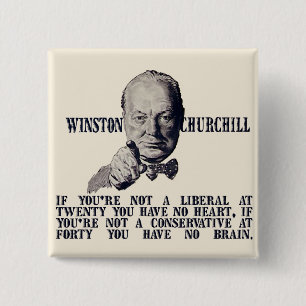 Macaron Carré 5 Cm Churchill sur des conservateurs et des libéraux