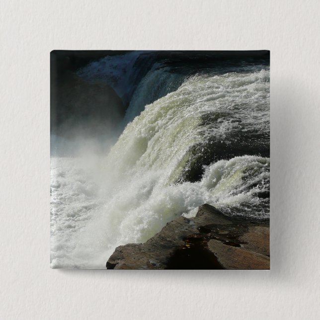 Macaron Carré 5 Cm Chutes d'Ohiopyle en Pennsylvanie (Devant)