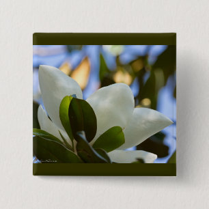 Macaron Carré 5 Cm Ciel de Verre Peint Magnolia du Sud Vêtements Cade