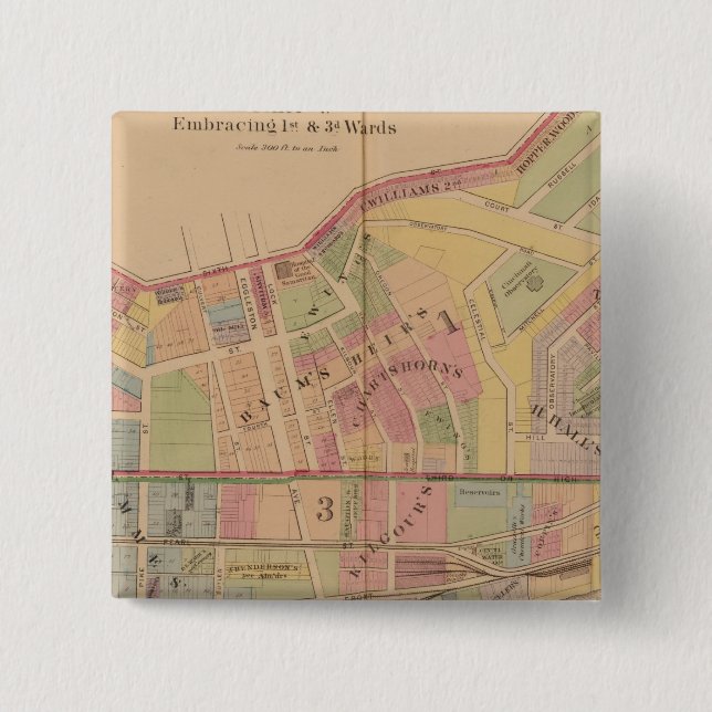 Macaron Carré 5 Cm Cincinnati, Ohio (Devant)