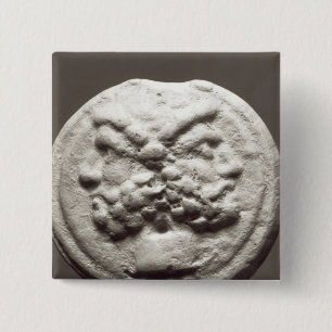 Macaron Carré 5 Cm Cinq pièces de monnaie dépeignant Janus, Jupiter