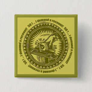 Macaron Carré 5 Cm cinquantième Bouton de recompte d'anniversaire