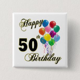 Macaron Carré 5 Cm Cinquantième cadeaux d'anniversaire et habillemen