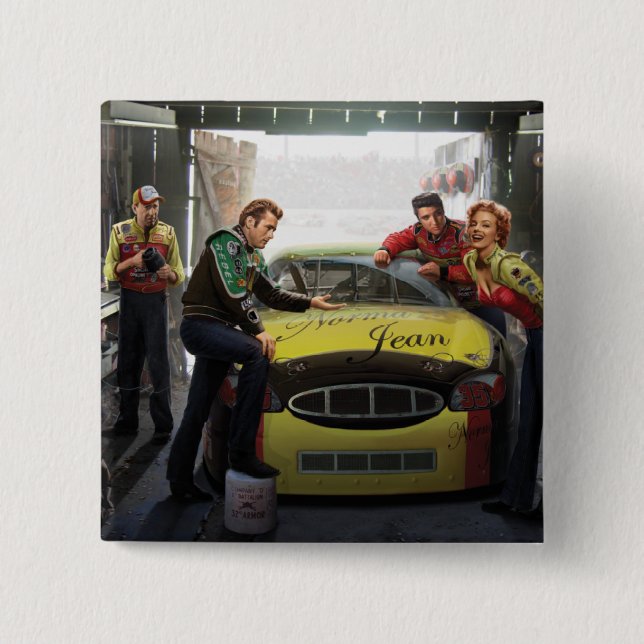 Macaron Carré 5 Cm Circuit automobile éternel 2 (Devant)