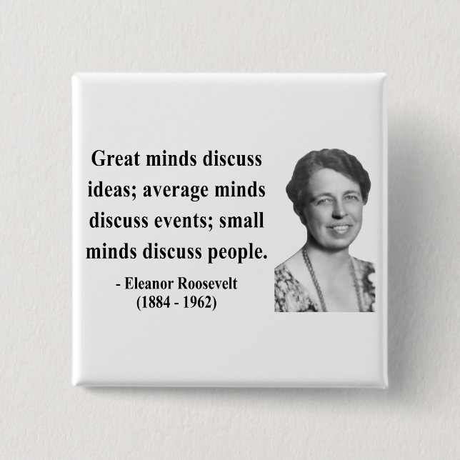 Macaron Carré 5 Cm Citation 5b d'Eleanor Roosevelt (Devant)