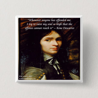 Macaron Carré 5 Cm Citation célèbre de Descartes "Élever mon âme"