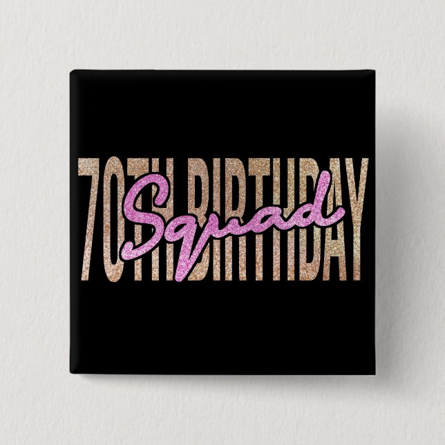 Macaron Carré 5 Cm Citation de l'équipe du 70e anniversaire (Devant)