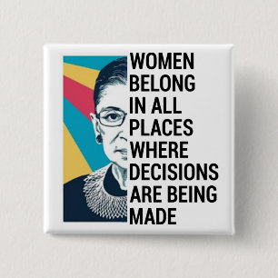 Macaron Carré 5 Cm Citation de Ruth Bader Ginsburg, SCOTUS, célèbre