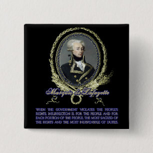 Macaron Carré 5 Cm Citation du marquis De Lafayette sur