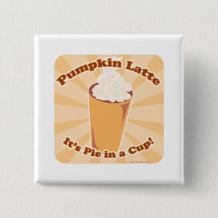 Macaron Carré 5 Cm Citrouille Spice Latte Fun Pie Slogan Art Design