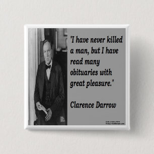 Macaron Carré 5 Cm Clarence Darrow & Citation nécrologique