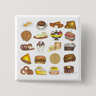 Macaron Carré 5 Cm Classic American Lunch Counter Greasy Spoon Diner