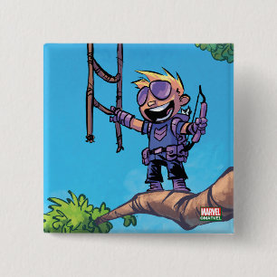 Macaron Carré 5 Cm Classiques Avengers   Mini Hawkeye dans l'arbre
