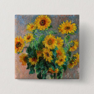 Macaron Carré 5 Cm Claude Monet - Bouquet de tournesols