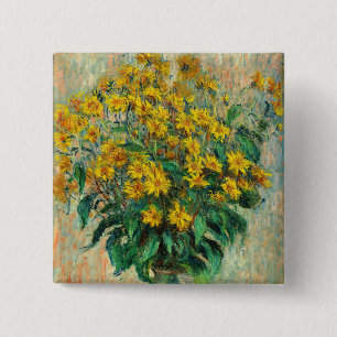 Macaron Carré 5 Cm Claude Monet - Fleurs d'artichauts de Jérusalem