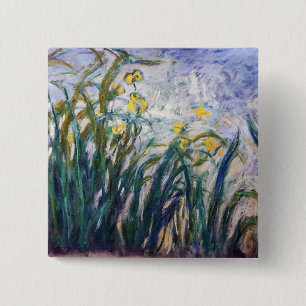 Macaron Carré 5 Cm Claude Monet - Iris jaunes et violets