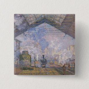Macaron Carré 5 Cm Claude Monet  La Gare St Lazare, 1877