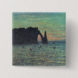 Macaron Carré 5 Cm Claude Monet   l'aiguille creuse chez Etretat,