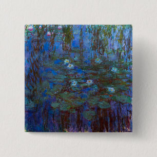 Macaron Carré 5 Cm Claude Monet - Lys d'Eau Bleue