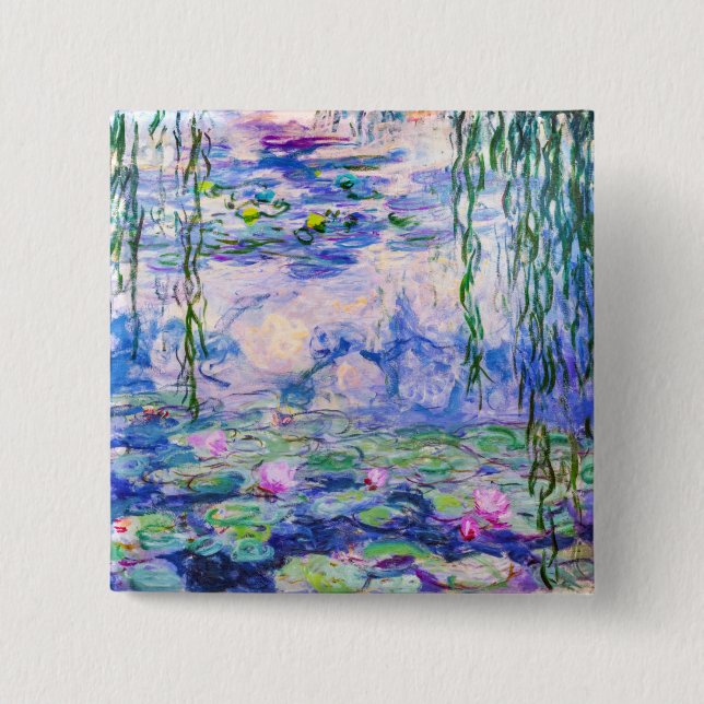 Macaron Carré 5 Cm Claude Monet - Nymphéas / Nymphéas 1919 (Devant)