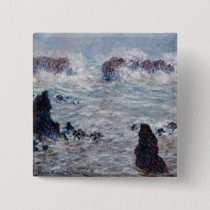 Macaron Carré 5 Cm Claude Monet - Tempête au large de la côte Belle-Î