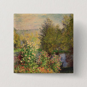 Macaron Carré 5 Cm Claude Monet  Un coin du jardin à Montgeron
