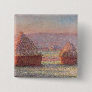 Macaron Carré 5 Cm Claude Monet White Frost Sunrise (Haystacks)